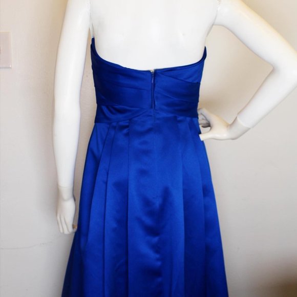 DAVID’S BRIDAL #41524 Royal Blue Strapless Formal Dress (Size 2) - Picture 3 of 5